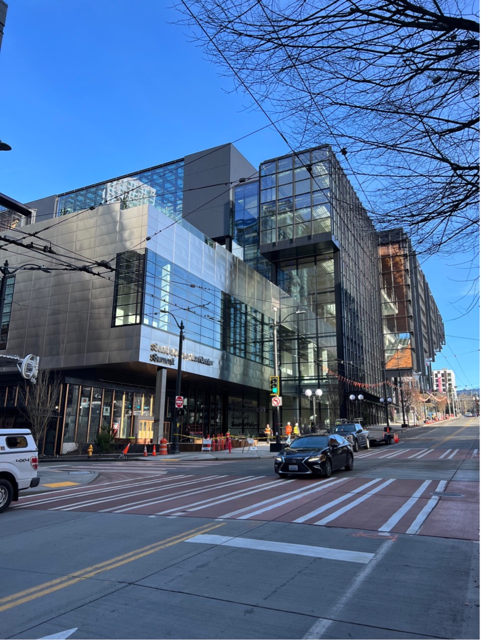 This is a photo of the Seattle Convention Center Summit Building taken from across the street.